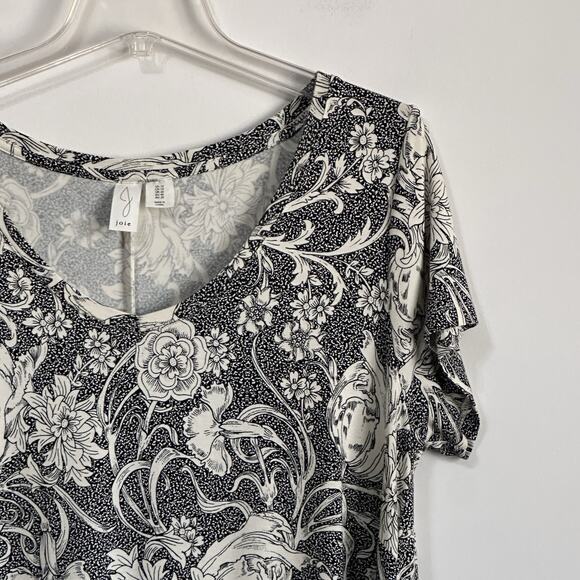 Joie Knit Dress 1X Plus Stretch Shift Short Sleeve Scoop Neck Casual Lounge Gray - Picture 3 of 9